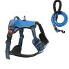 Dog Harness for Large Dogs, No Pull Adjustable Dog Vest Pet Harness, with 5ft Leash, Handle, Metal Rings, Buckles