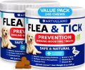 Flea and Tick Prevention for Dogs Chewables Made in USA Natural Flea and Tick Supplement for Dogs 240 Immune Support Chews 2 Pack Vitamins B1 B6 B12 A