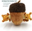 Interactive Squeaky Plush Hide and Seek Squirrel Type Puzzle Toy for Dogs, Medium Size