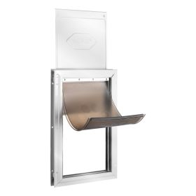 Pet Door, 8.27" x 11.93" Aluminum Frame with Lock and Flap System, Weatherproof Doggy Door, Easy to Install in Interior or Exterior Doors