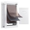 Pet Door, 14.25" x 21.1" Metal Frame with Lock and 3-Flap System, Weatherproof Doggy Door, Easy to Install in Interior or Exterior Walls