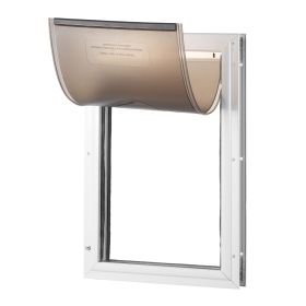 Pet Door, 11.3" x 16.02" Aluminum Frame with Lock and Flap System, Weatherproof Doggy Door, Easy to Install in Interior or Exterior Doors