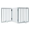 Free Standing Dog Gate, 24" H x 60" W Freestanding Pet Gate, 3 Panels Foldable Dog Gate for Wide and Narrow Passageways