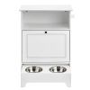 Pet Feeding Station with 2 Stainless Steel Bowls, Elevated Dog Bowls with Storage, Dog Food Storage and Feeder Station with Tilt Out Storage Cabinet