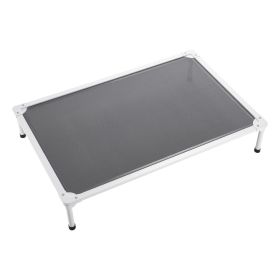 Elevated Dog Bed for Large Dogs, Portable Raised Dog Cot with Aluminum Tube Metal Frame and Breathable Textilene Mesh
