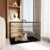 Dog Crate, 30 Inch Medium Dog Cage with Divider and Plastic Leak-Proof Pan Tray, Double Door Folding Metal Wire Cage for Indoor, Outdoor, and Travel