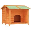 Dog Kennel Brown Solid Pine Wood Large Water-resistant materials