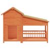 Dog Kennel Brown Solid pine wood Large Dog Kennel Rectangular