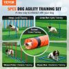Dog Agility Training Equipment, 5 PCS Set Upgrade with Adjustable High Hurdles,6 Weave Poles,Extended Tunnel,Jump Ring,Pause Box,Whistle,Foldable Bowl