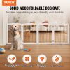 Free Standing Dog Gate, 32" H x 96.5" W Freestanding Pet Gate, 4 Panels Foldable Dog Gate for Wide and Narrow Passageways