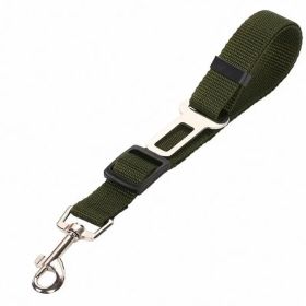 High Quality Durable Pet Cat Dog Vehicle Leash Nylon Adjustable Car Seat Dog Safety Belt Pet Leashes (Option: Army Green)