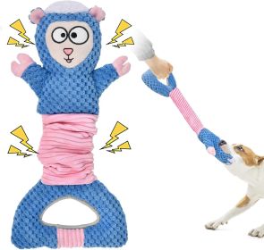 Dog Squeaky Toys, Sheep Crinkle Plush Stuffing Dog Toys for Puppy Teething, Tug of War Dogs Toy to Keep Them Busy for Small, Medium and Large Dogs (Color: Blue)