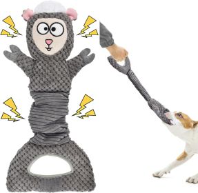 Dog Squeaky Toys, Sheep Crinkle Plush Stuffing Dog Toys for Puppy Teething, Tug of War Dogs Toy to Keep Them Busy for Small, Medium and Large Dogs (Color: Gray)