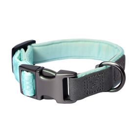 PETMARVEL Heavy Duty Solid Dog Collar Neoprene Padded 1 In Wide (Option: Mint Green-Medium)
