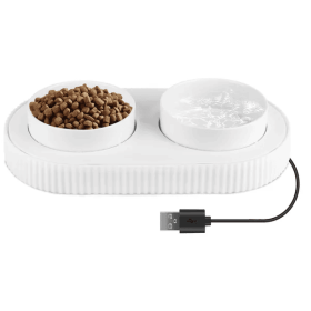 Heated Water Bowl For Dogs And Cats Ceramic Heated Pet Water Bowl (Option: White)
